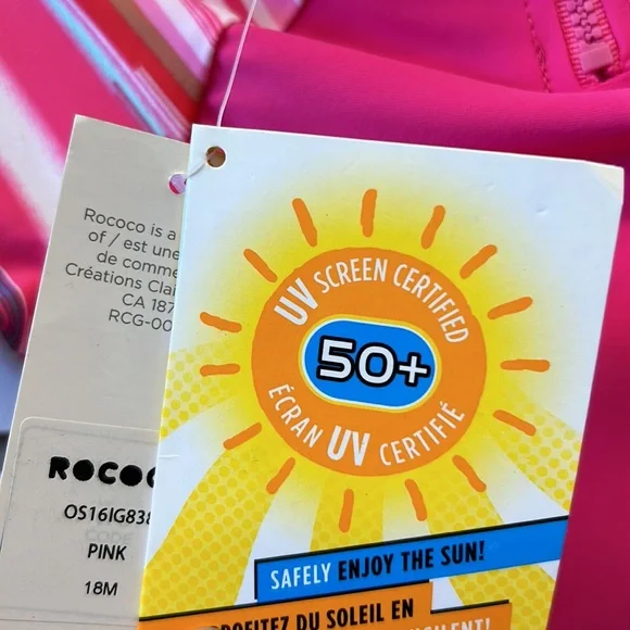 NWT ROCOCO SWIM BABY RASHGUARD SET PINK - Picture 8 of 8